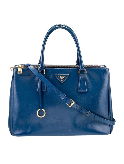 PRADA Saffiano Vernice Galleria Medium Double Zip Tote 